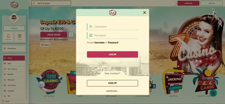 777 casino login