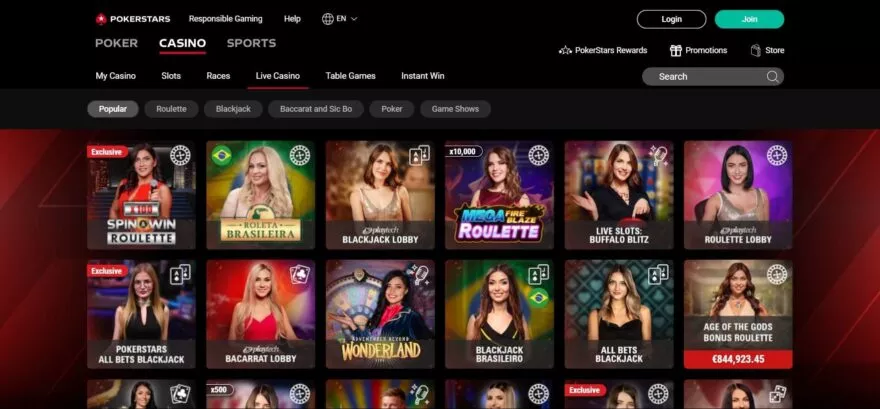 Pokerstars casino live