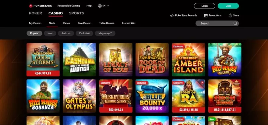 Pokerstars casino slots