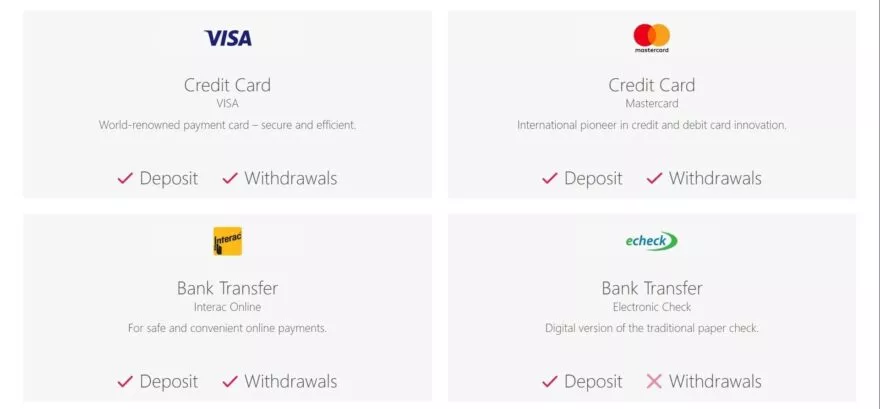 Ruby Fortune casino payment systems