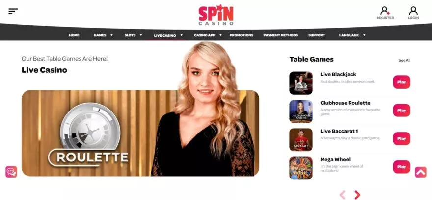 Spin casino live