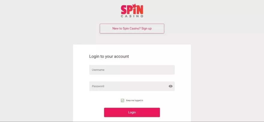 Spin casino login